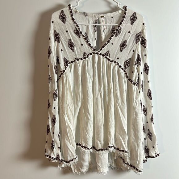 Free People Diamond Embroidered Tunic Dress size XS - Picture 1 of 8